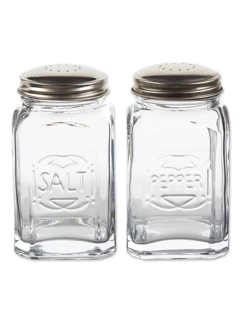 Salt & Pepper Glass Shaker Retro Clear 8oz Ret-b