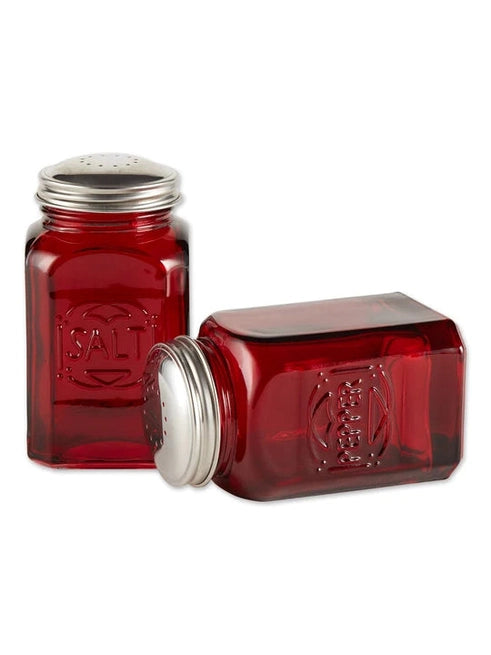 Salt & Pepper Glass Shaker Retro Red 8oz Ret-r