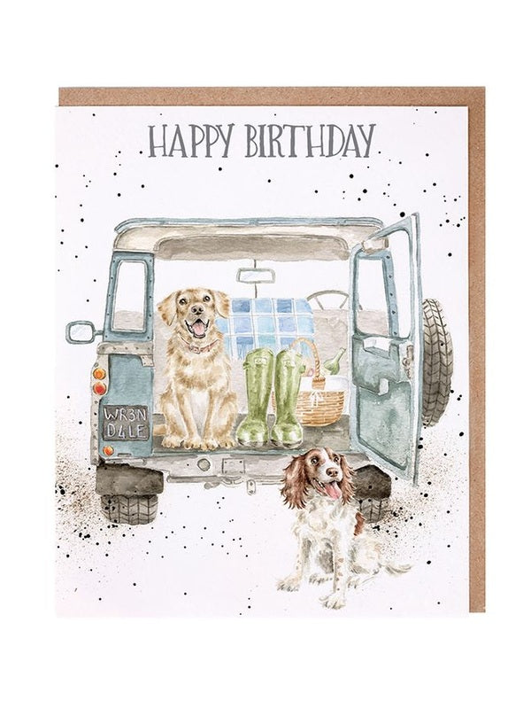 Card - AOC204 - Happy Birthday Dogs with truck