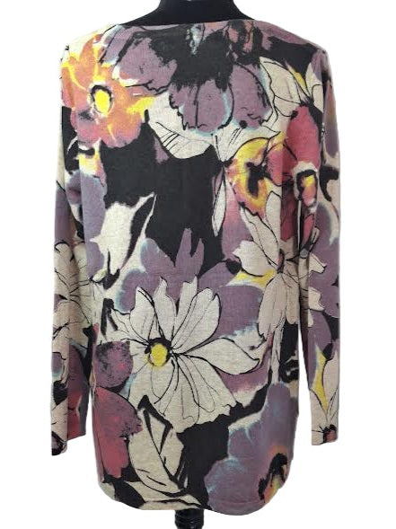 Sweater Pullover Multi Floral Pullover Long Sleeve Women's 25705