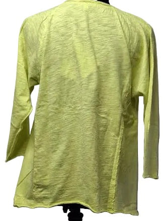 Tee Shirt Lush Pear Scoop Neck Curve Hem 3/4 Sleeve Women's 41G-A6058