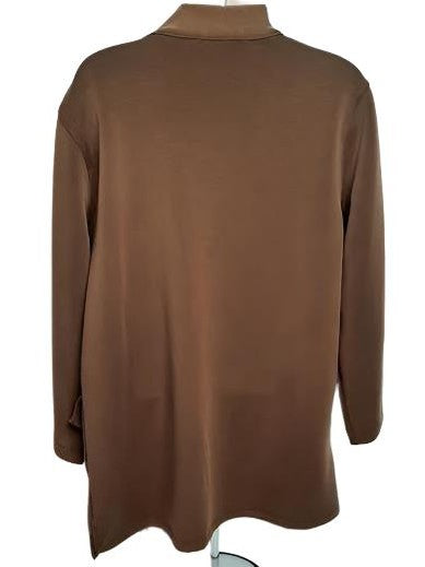 Cardigan - Brown - 2 Pocket-3/4 Sleeve- Women's - M42109jm