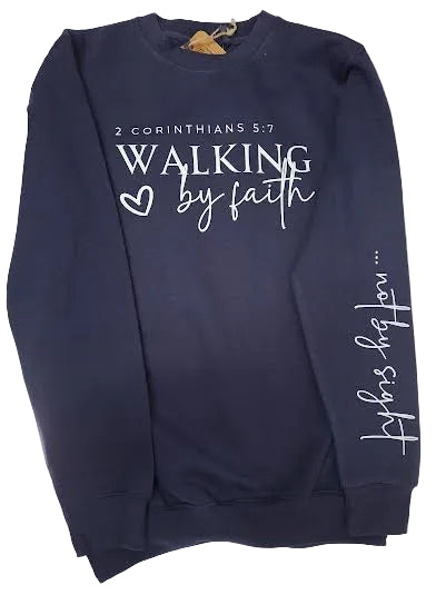 Sweatshirt Navy Blue Walk By Faith RTSSNBWBF