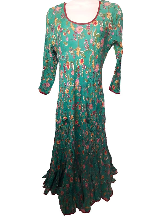 long sleeve peacock dress Dress Long 3/4 Sleeve Peacock Floral Women's sfdl-3