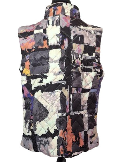 Vest Zip Front 2 Pocket Multi Color Black Women's 25722
