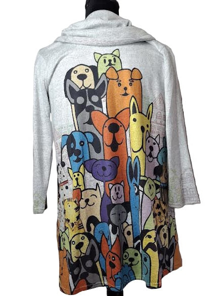 Shirt Pullover Long Colorful Dogs Long Sleeve Women's H3973R1078