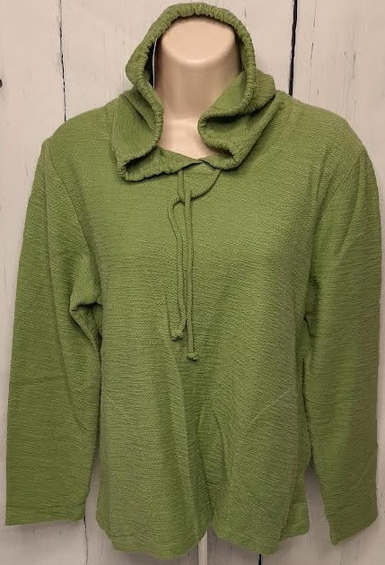 Women's Light Green Hoodie-2 Pockets-sb5640 