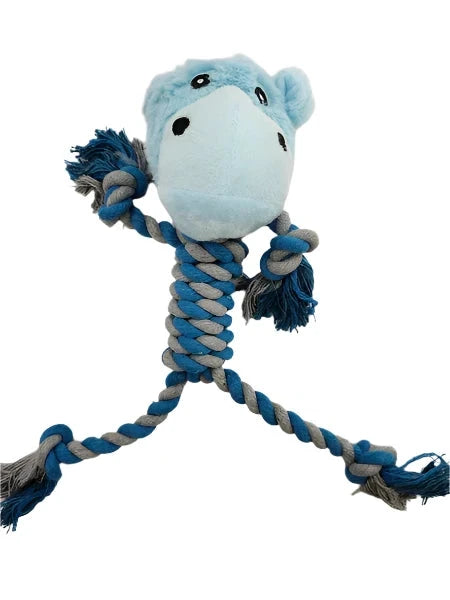 Hippo Dog Toy Blue