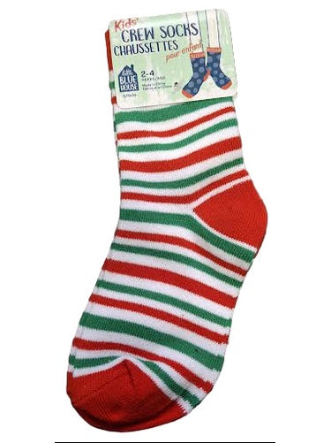 so3cast001-Candy Cane Stripe Kids-Crew Sock