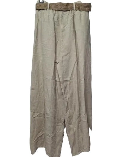 Pants / Belt Sand Beige Linen 2 Pocket Women's One Size 9915B