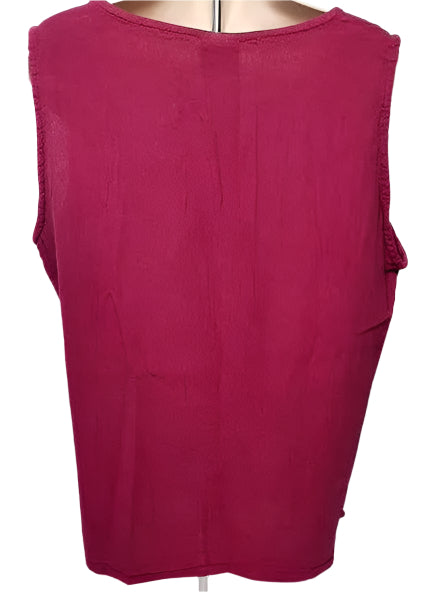 Top S-1265 Pleated Tank-Fushia-Women's