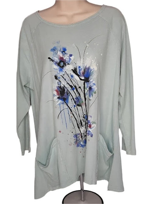 M12-1452 Tunic w/ 2 Pockets - Felicity Green