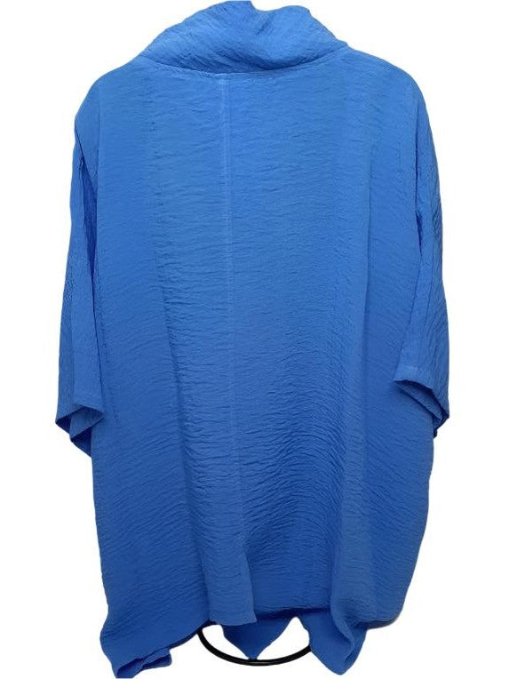 Shirt Oversized Provence Blue 2 Pocket Crinkle Women's 1100-2362