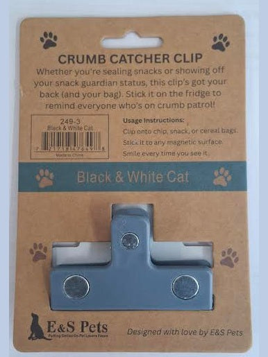 Chip Clip Magnet/Bag Sealer Black & White Cat 249-3