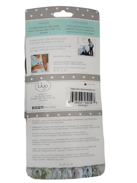 Baby Muslin Swaddle Blanket - Elephants - LJ019