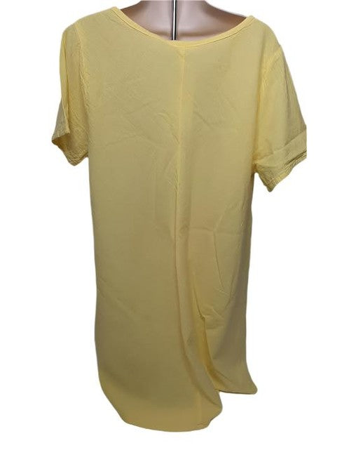 Top S-1611 Pullover-Short Sleeve-Yellow-Women's