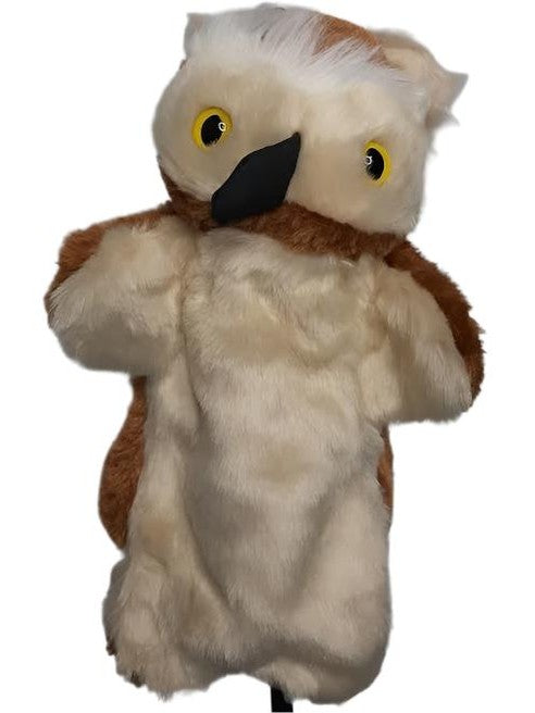 Children's Hand Puppet-Owl-Brown/White-r782238