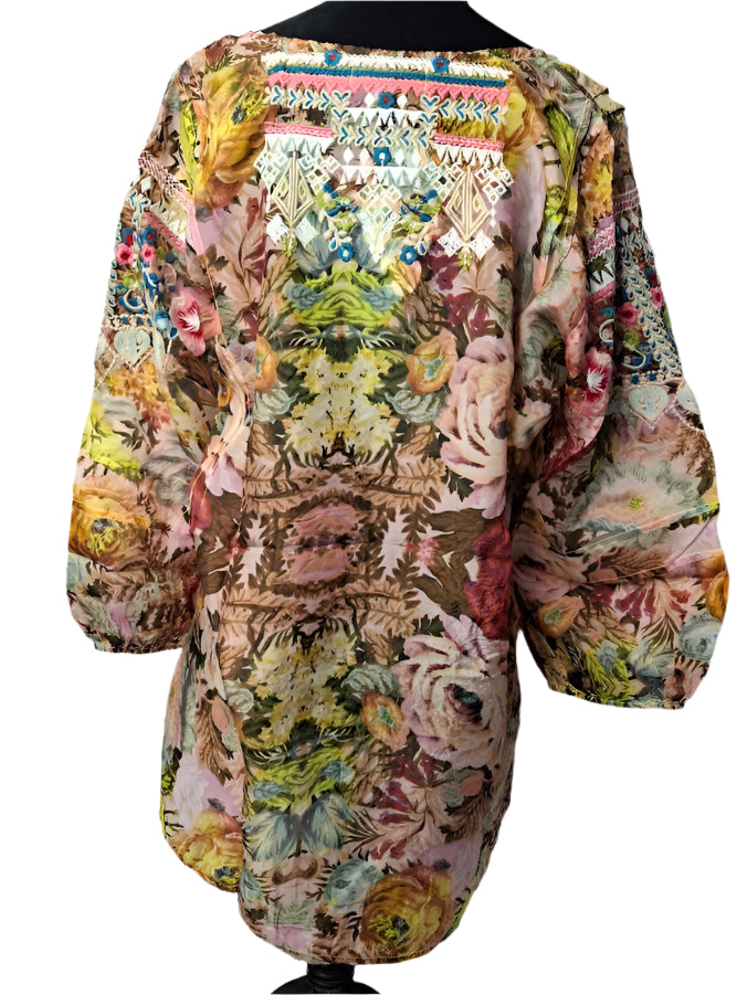 Shirt Pullover3/4 Sleeve Multi Colored Shear AAh6105