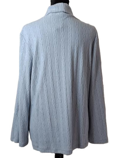 Top Pull Over Blue Cowl Neck Knit 627-8018