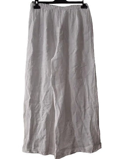 Pants White Linen Wide Leg Draw String Breeze Women's One Size 19169