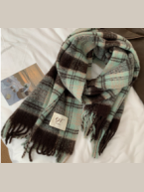 Scarf Women's Super Soft Warm Green/Beige/Brown rtgbebrs