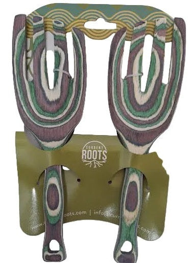 Salad Hands Large 9" 1pr Wooden Mystic 30397