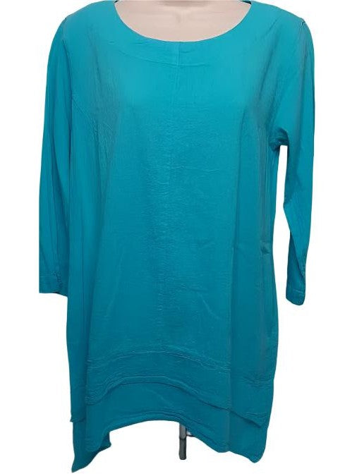 Top S-1676 Pullover-Turquoise-Women's