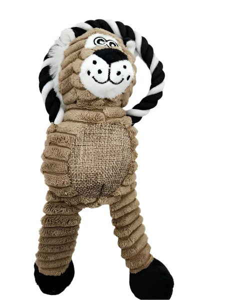 Lion Rope Dog Toy Brown