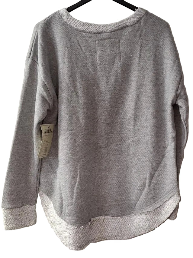Sweatshirt Asheville Logo Heather Grey Fine Loop Terry Curved Hem Crewneck Women's 4599