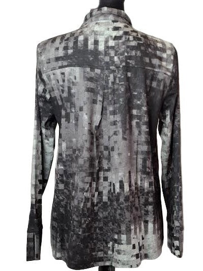 Jacket Zip Front Black/Grey Long Sleeve Women's 25838
