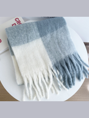 Scarf Women's Super Soft Warm Grey/White Rtgreyws
