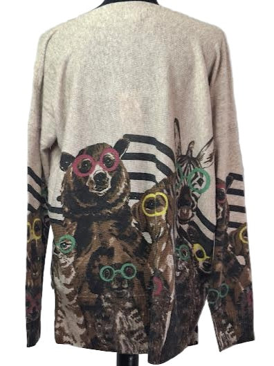 Sweater Pullover Brown Dog Long Sleeve 25704