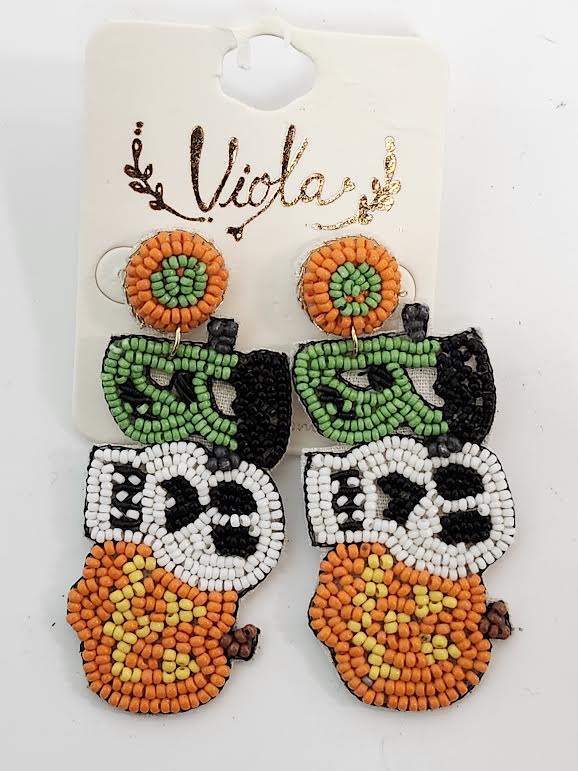 Earing's Boo Halloween Orange/White /Black RT1364980R