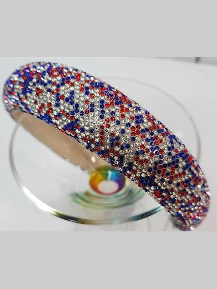 Headband Patriotic Red/White Blue Sequin Womens 72084MU