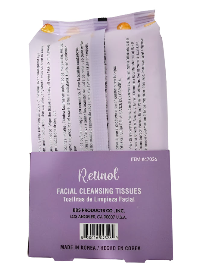 Tissues Facial Cleaning Retinol Vitamin E 60 Sheets 47026