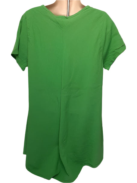 Top S-1611 Pullover-Short Sleeve-Green-Women's
