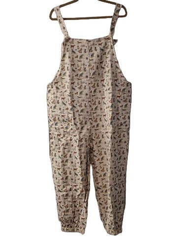 Overalls Dogs On Vacation Print 2 Pocket Women's SM2529