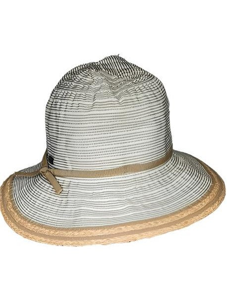 Hat - Natural-Ribbon/Raffia Bucket-Women's-Hh2745A