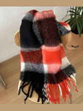 Scarf Women's Super Soft Warm Red/White/Black rtRWBS