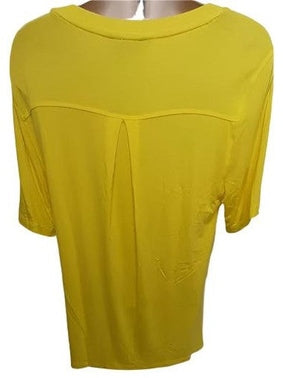 T-Shirt- Yellow Button /Sleeve- Women's-m23108tm