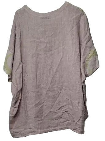 Top Pullover Pink/Gold 1/4 Sleeve Women's One Size 6288P