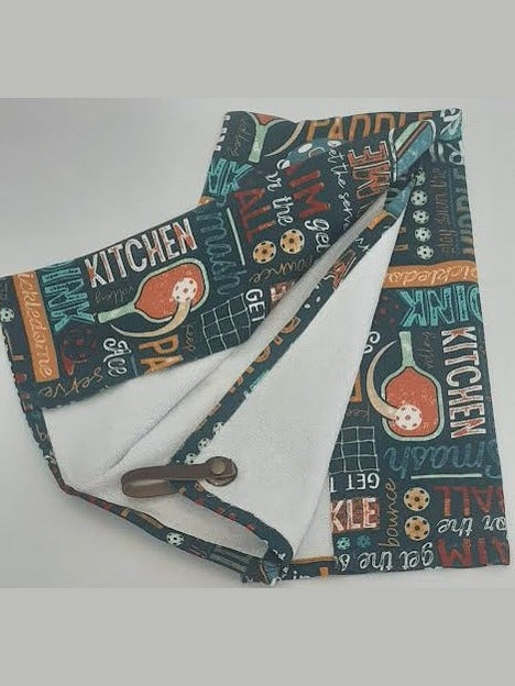 T Towel Hanging Pickle Ball Toss Dual Purpose Terricloth 16x26" R7994