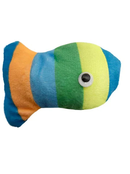 Fish Cat Toy Blue & Orange