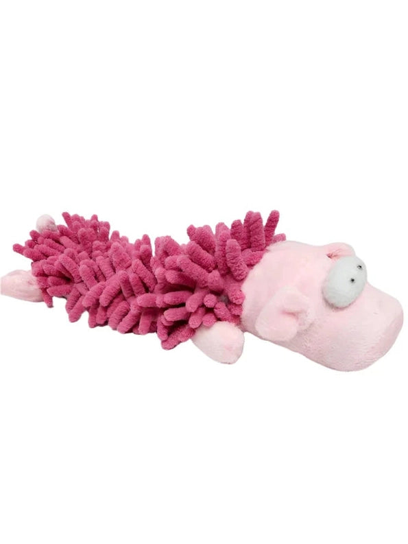 Hippo Shag Dog Toy Pink