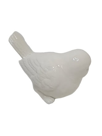 Bird Figurine White 2 Styles 5.25"Stoneware N3054