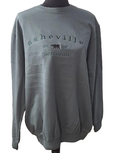 Sweatshirt Asheville Logo Crewneck Embroidered Green/Green Logo