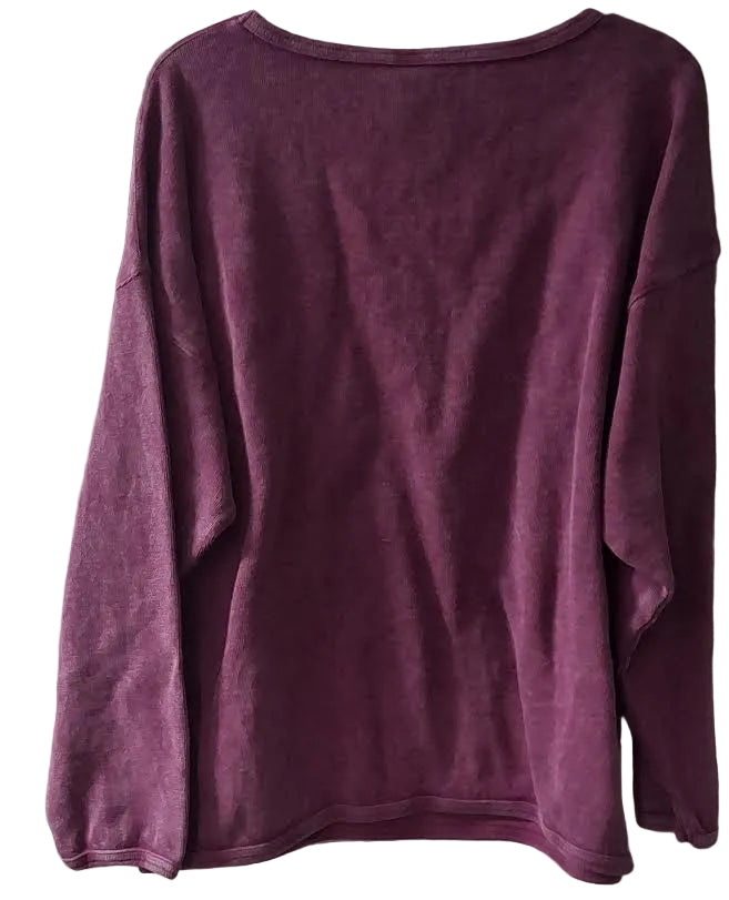 Sweater Pullover Magenta Star Long Sleeve Women's B635M