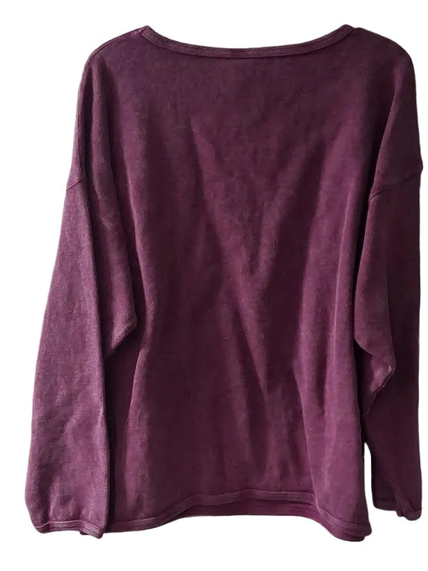 Sweater Pullover Magenta Star Long Sleeve Women's B635M