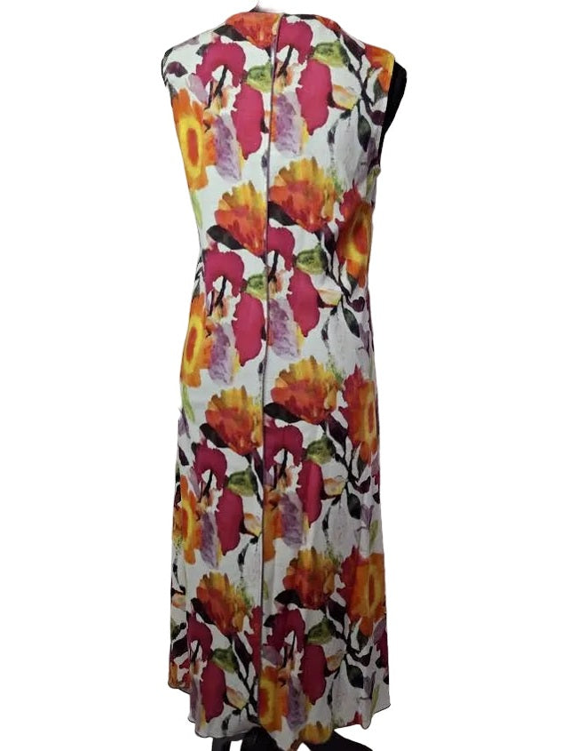 Dress Long Pullover Multi Color Floral Wild Bloom Sleeveless 662-4662