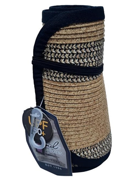 Visor - Black-Paperbraid Roll Up-Women's-Hh3062A